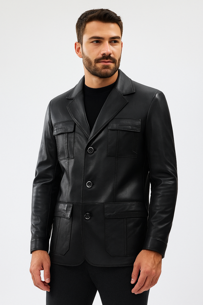 Erkek Blazer Hakiki Deri Ceket