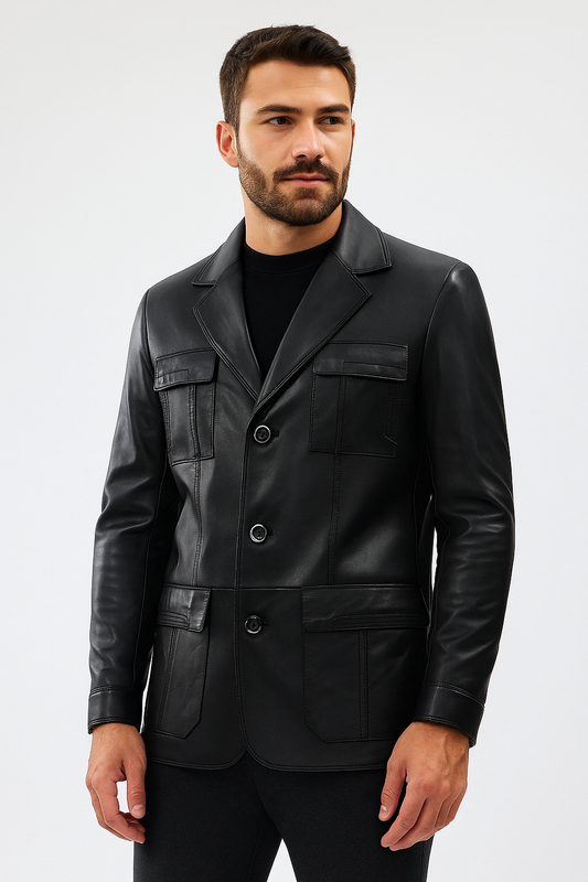 Erkek Blazer Hakiki Deri Ceket
