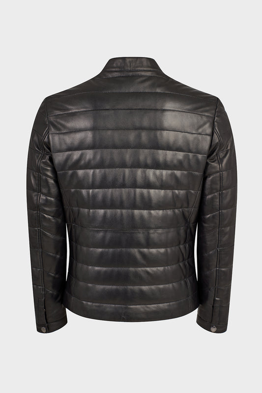 Erkek Deri Şişme Mont