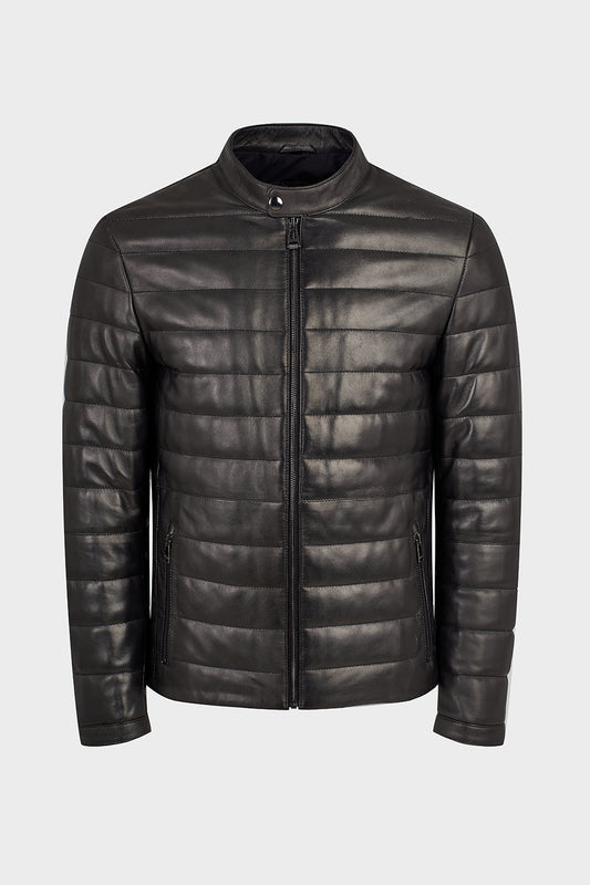 Erkek Deri Şişme Mont