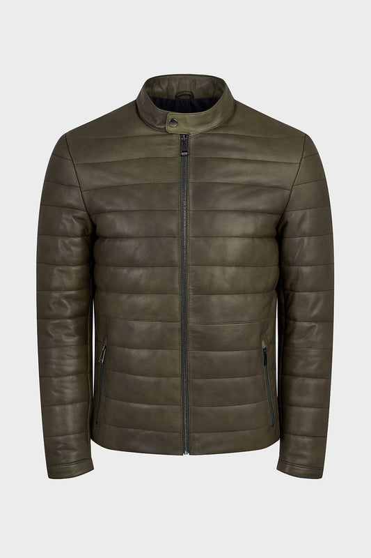 Erkek Deri Şişme Mont