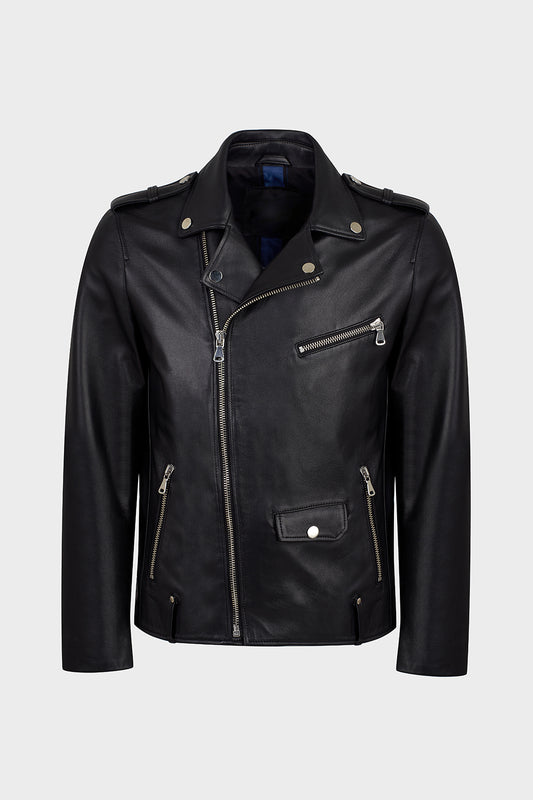 Erkek Gerçek Deri Biker Ceket